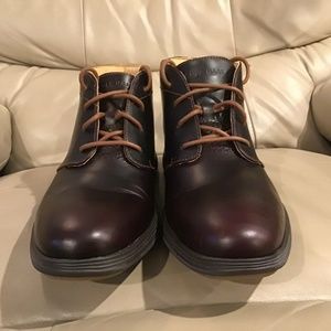 Cole Haan Brown Leather Chukka Boots with Polished Finish
